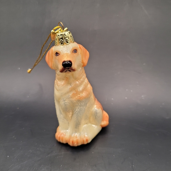 Yellow Labrador Retriever Glass Christmas Ornament - Picture 2 of 7